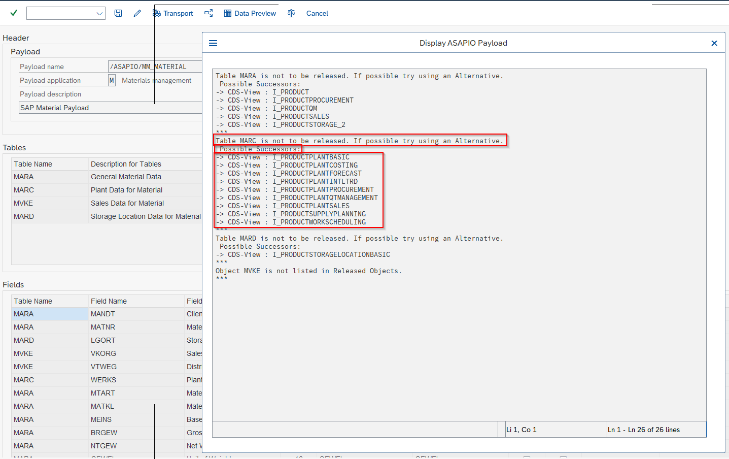 Clean Core Checks results popup