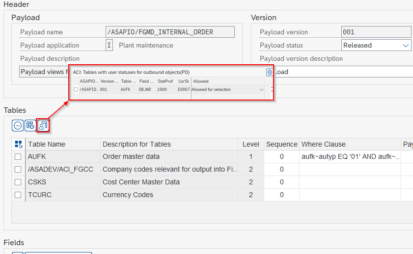 Payload Designer — user status restrictions