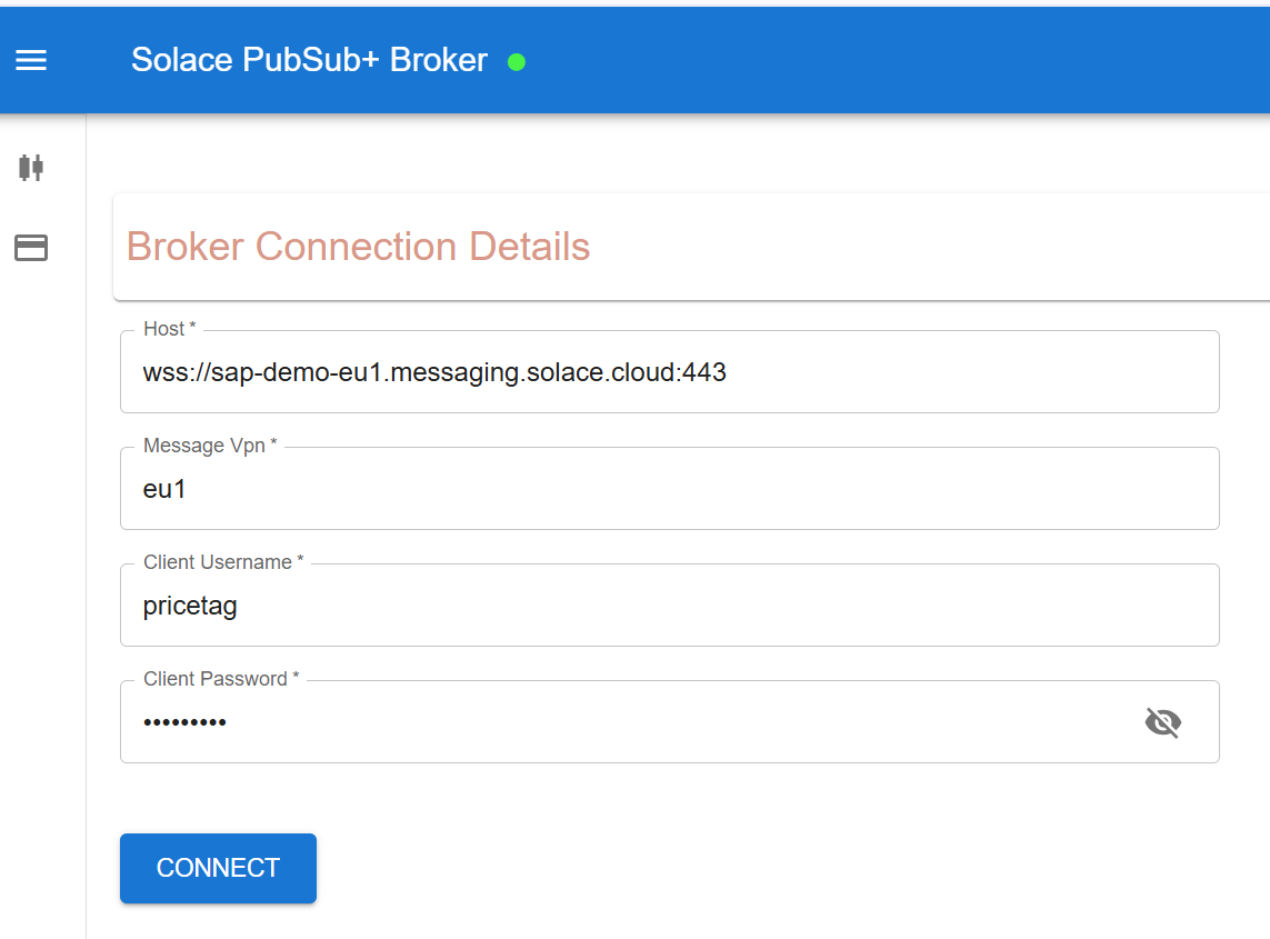 Connecting the demo application to the Solace broker