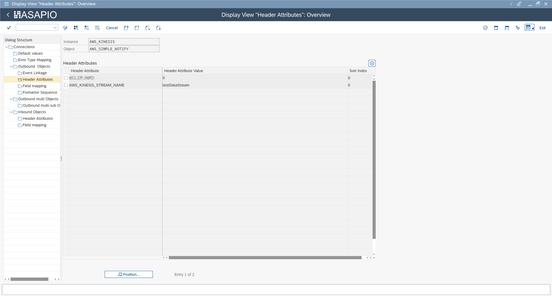 AWS outbound object configuration