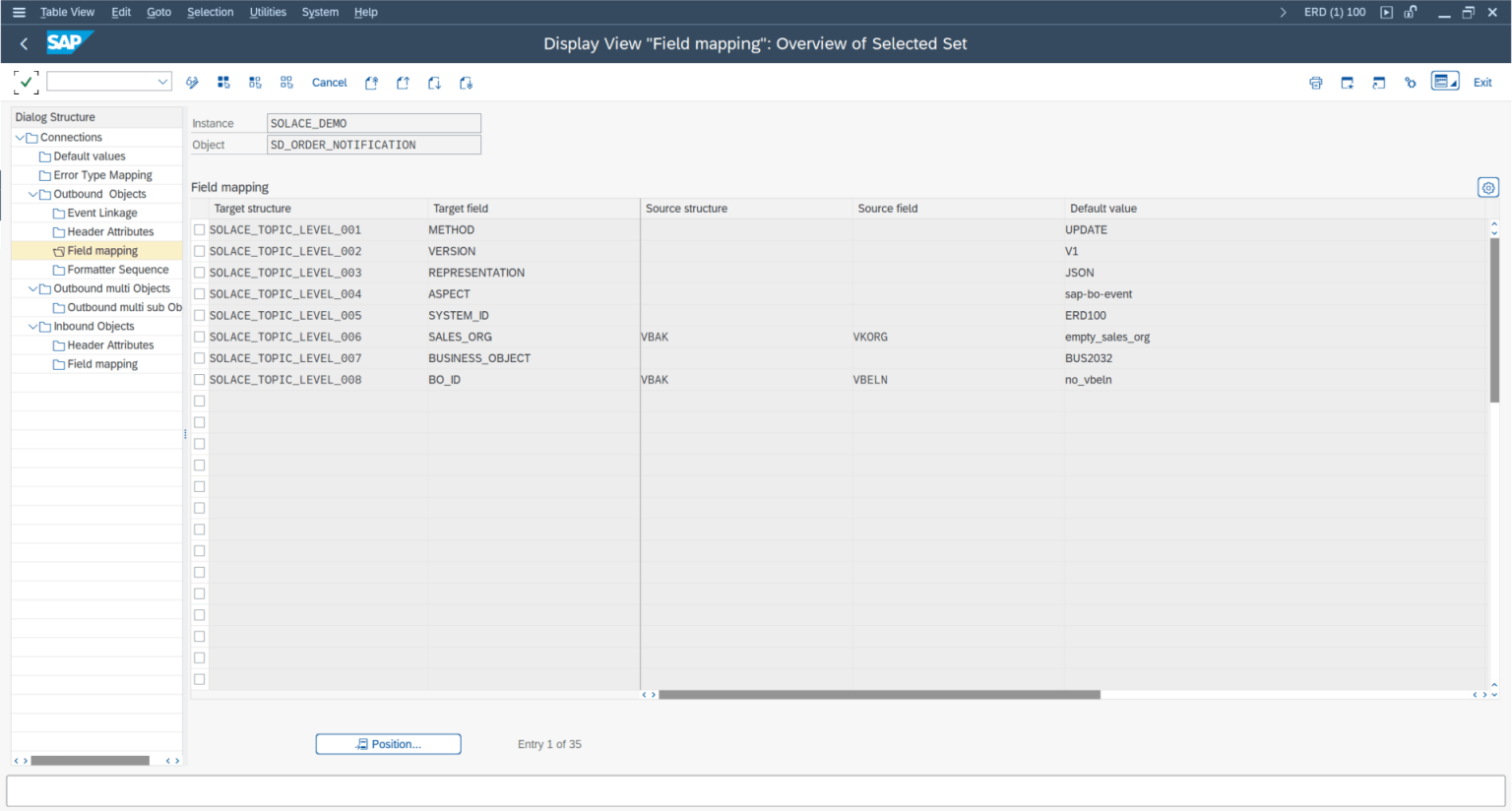 Dynamic topics field mapping configuration