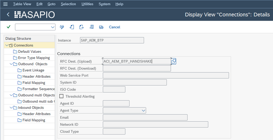 Validation service instance configuration