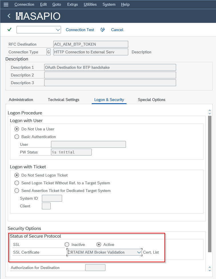 RFC destination with SSL certificate for OAuth