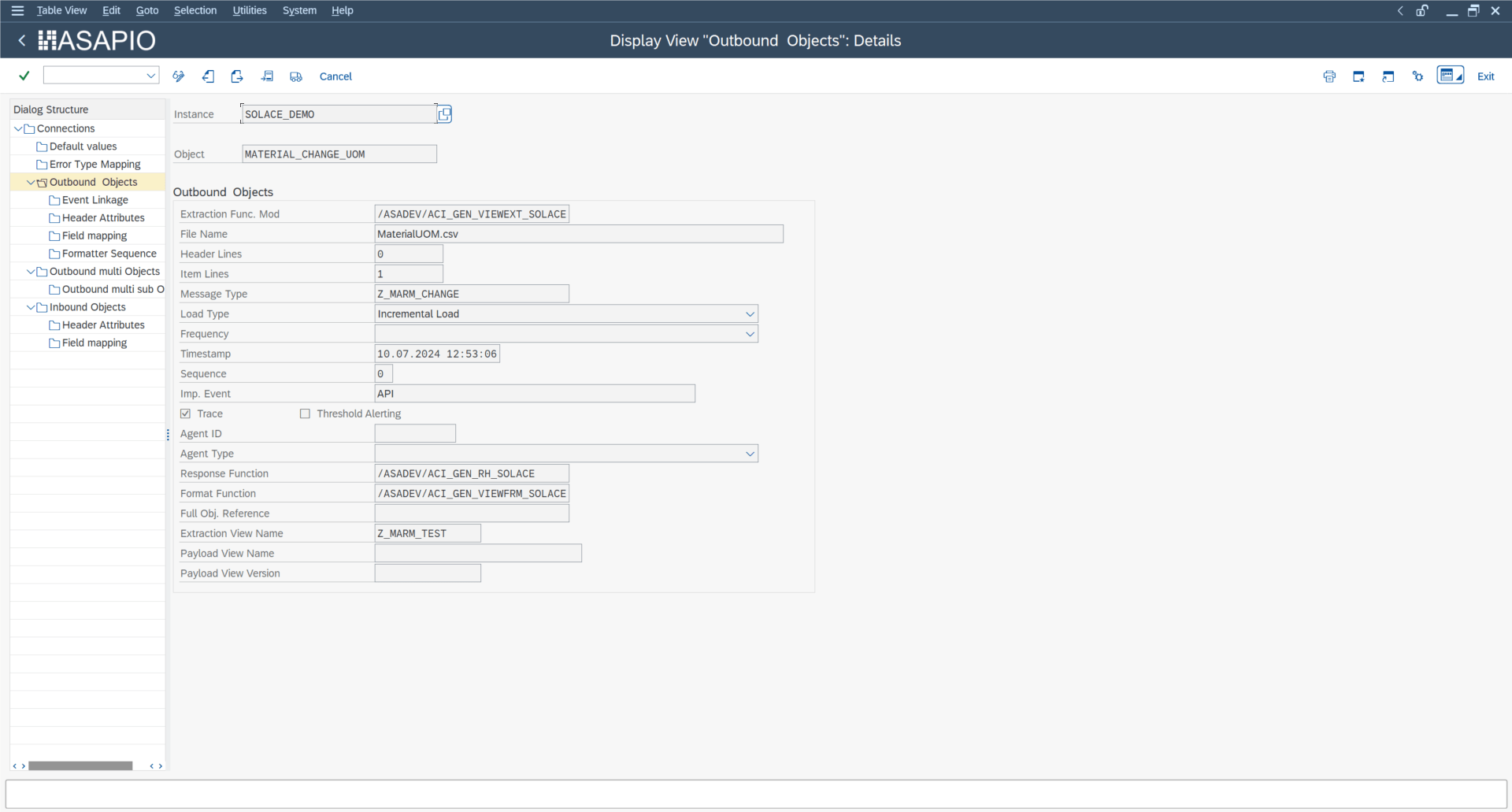 Message Builder outbound object configuration