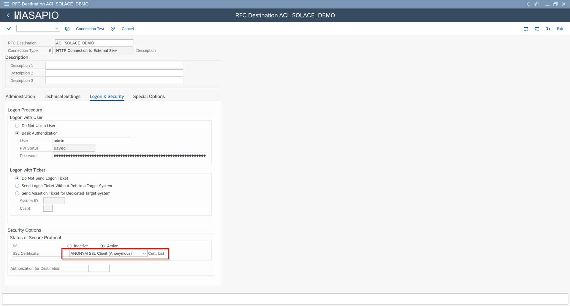 STRUST certificate import for Solace