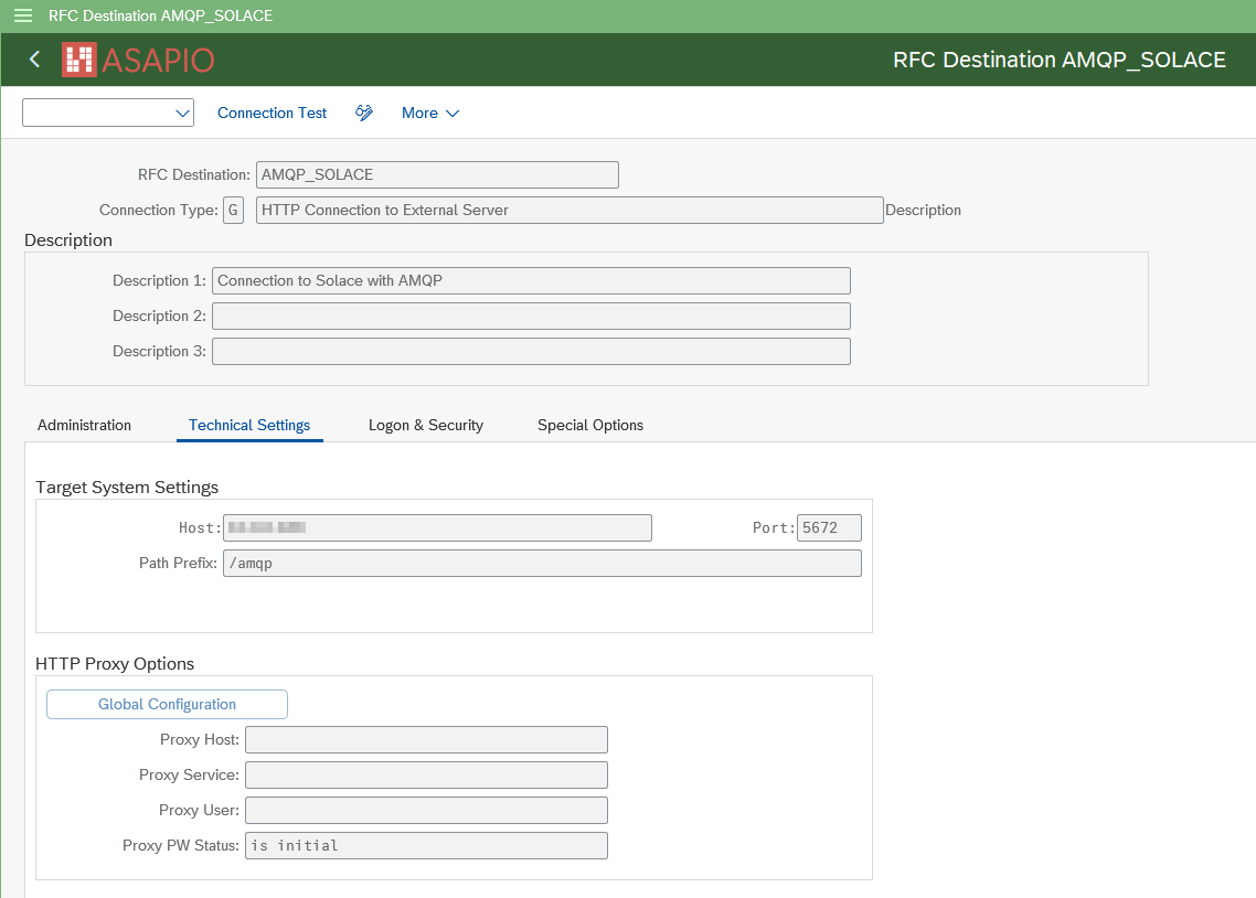AMQP RFC destination type TCP