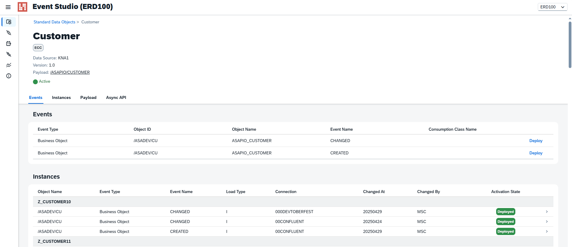 Event Studio — Data Catalog details page