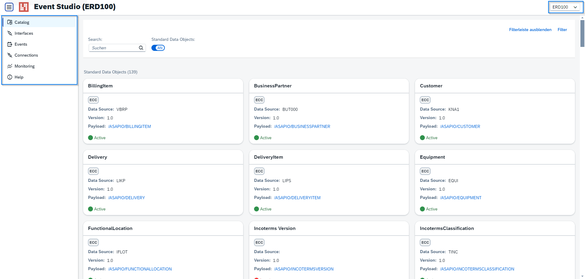Event Studio — main navigation and sidebar