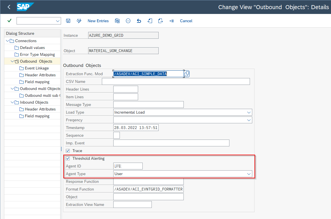 Outbound Objects customizing — Threshold Alerting, Agent ID and Agent Type fields