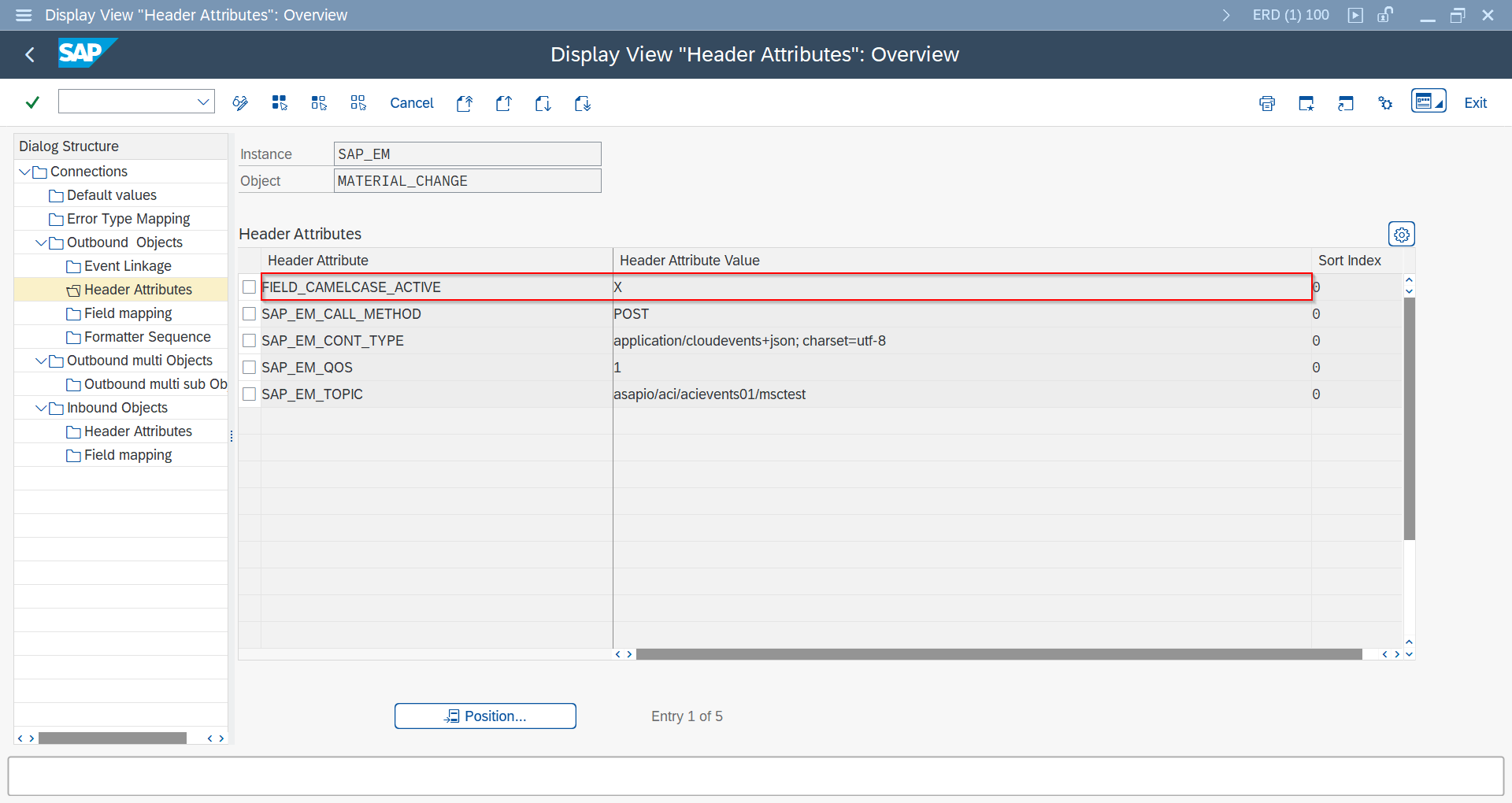 Header Attributes FIELD_CAMELCASE_ACTIVE configuration