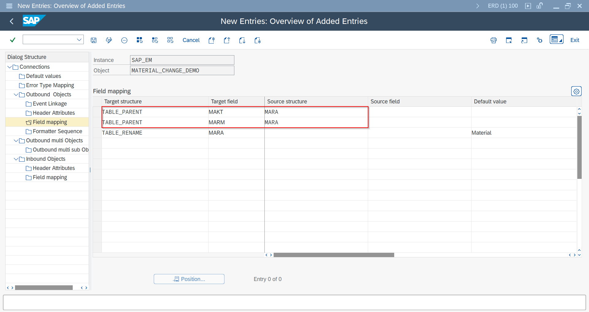 Field Mapping TABLE_PARENT configuration for parent child hierarchy