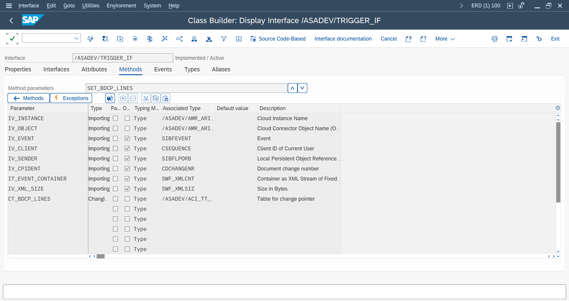 BAdI TRIGGER_BADI implementation guidelines and method signature