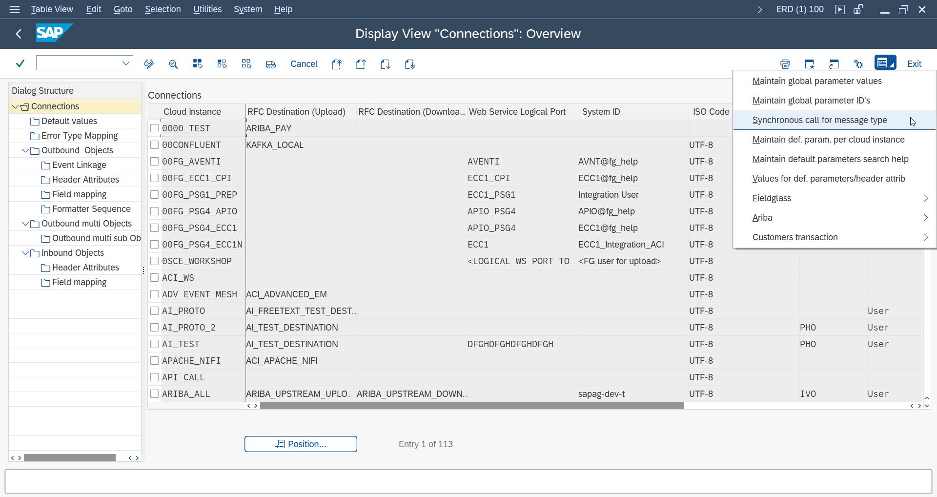 ACI_SYNC configuring the message type for job processed messaging