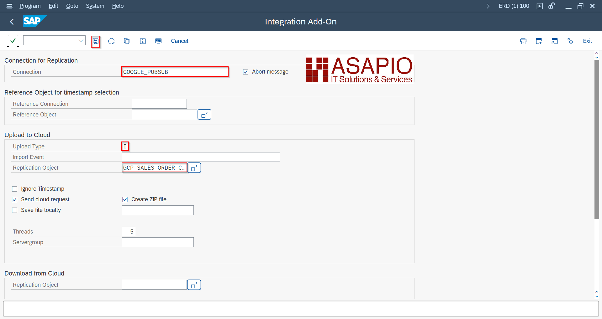 ACI defining and saving a replication variant Upload Type I