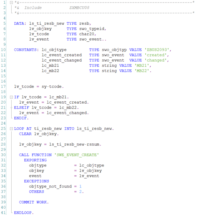 CMOD Enhancement MBCF0007 EXIT_SAPMM07R_001 implementation