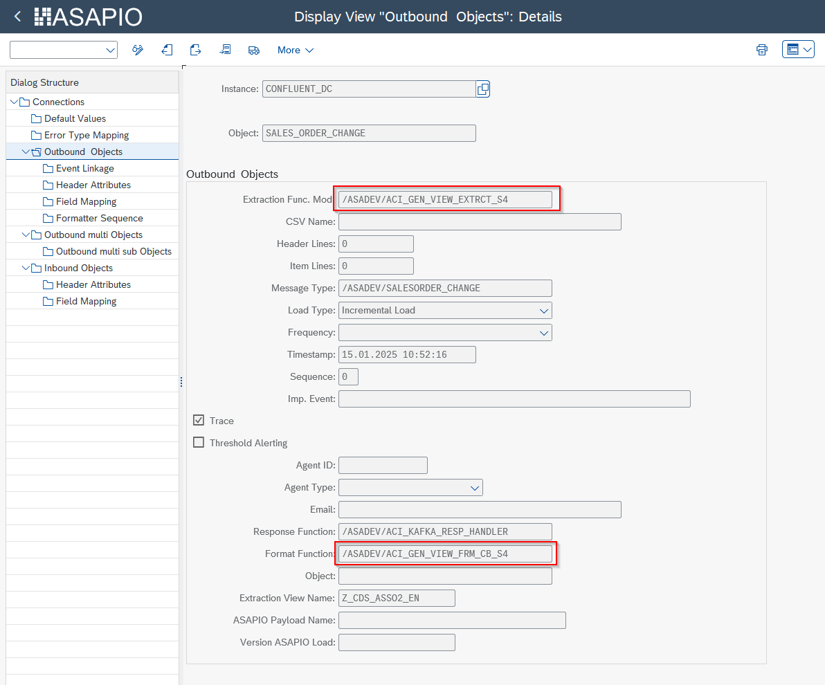 Outbound Object configuration using a CDS View Entity as the extraction view