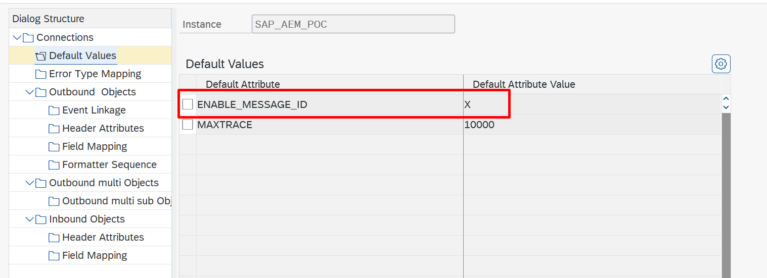 Default Values applying ENABLE_MESSAGE_ID across all Outbound Objects of an Instance