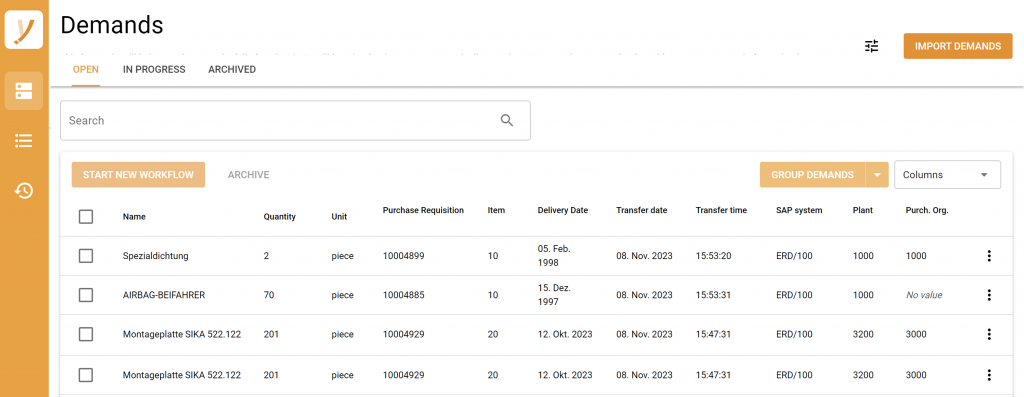 ASAPIO mysupply Integration Flow